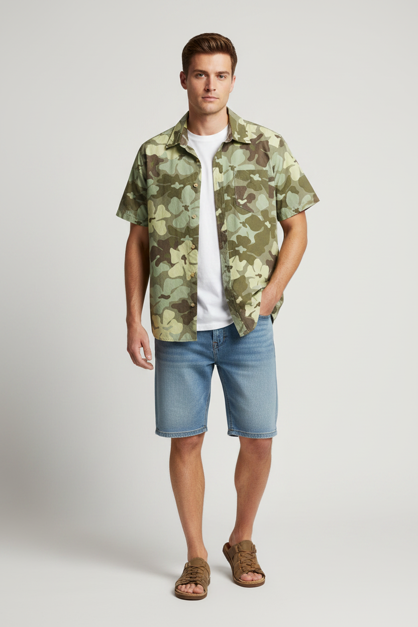 Joey Camo Shirt - Camo Flower: Camo Flower