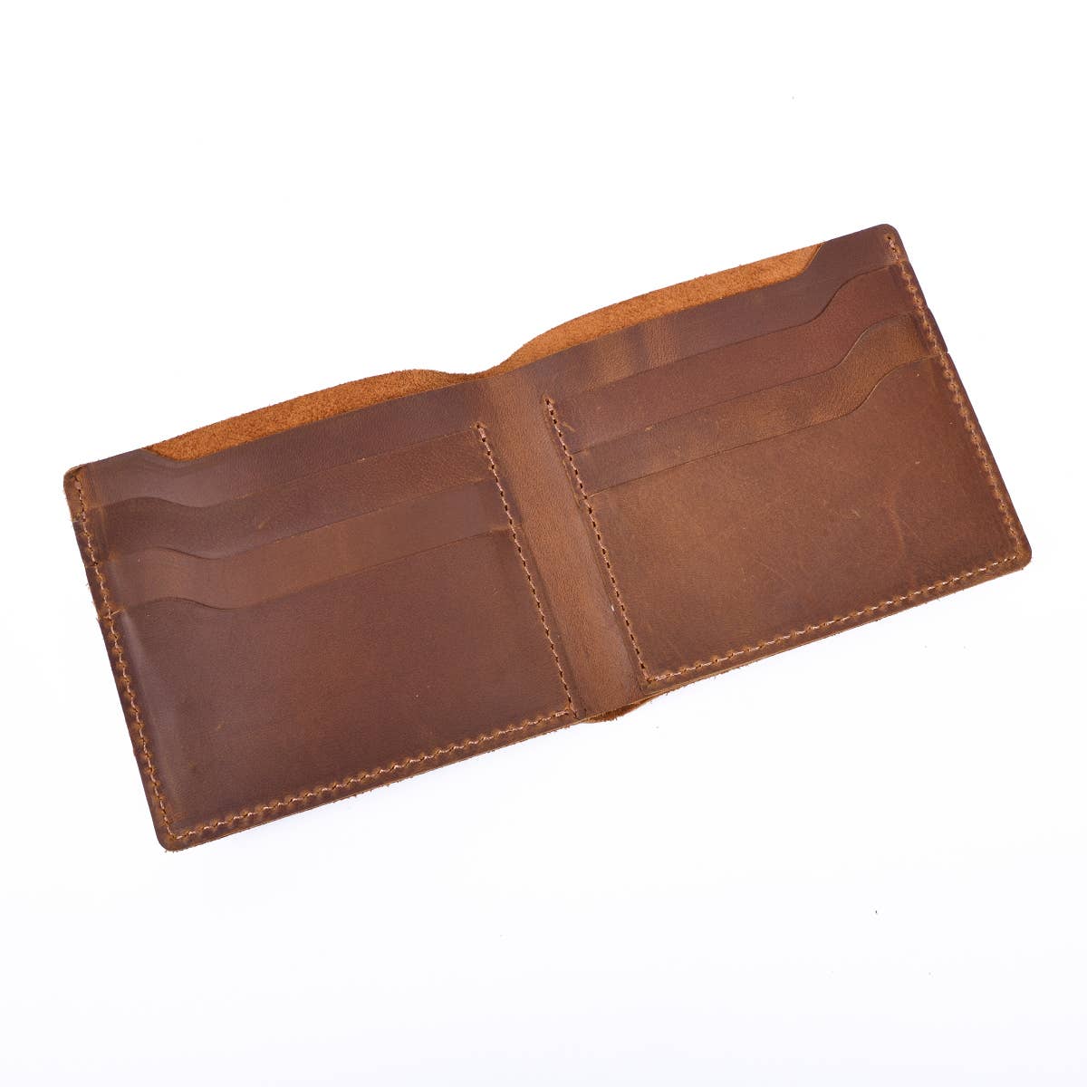 Leather Wallet, Bifold Wallet, Handmade Wallet for Men: Dark Brown
