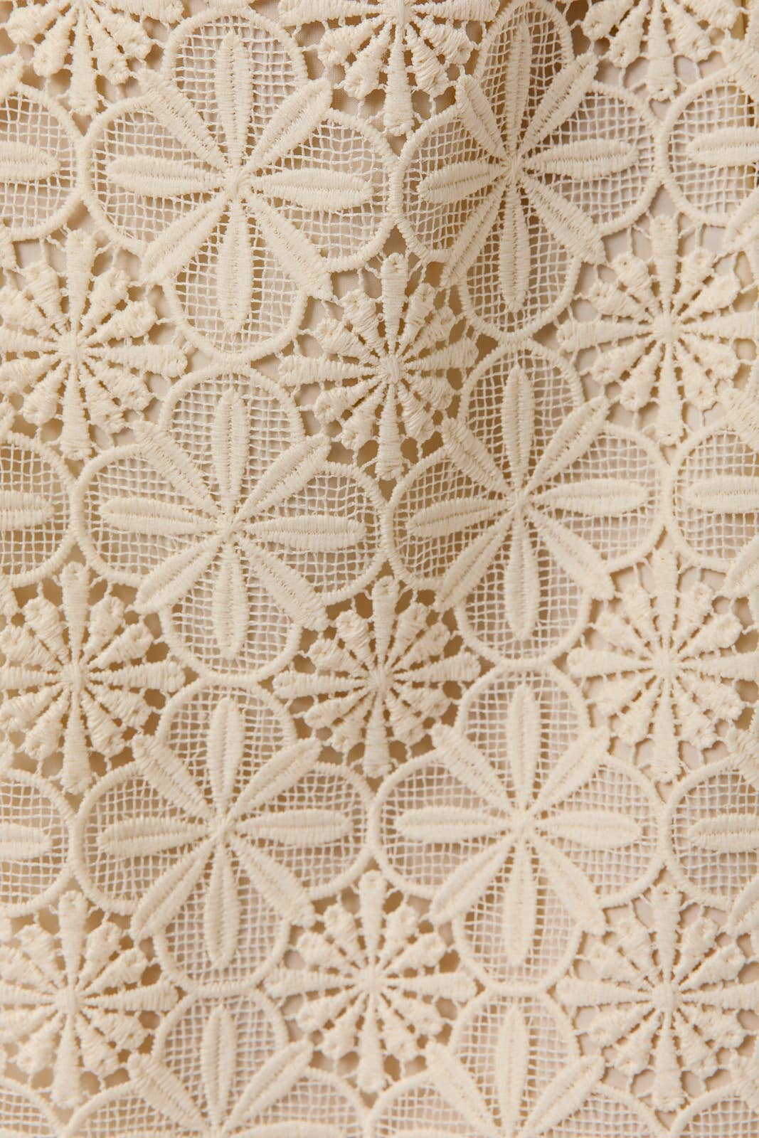 Blythe Sleeveless Drop Waist Lace Dress: Cream
