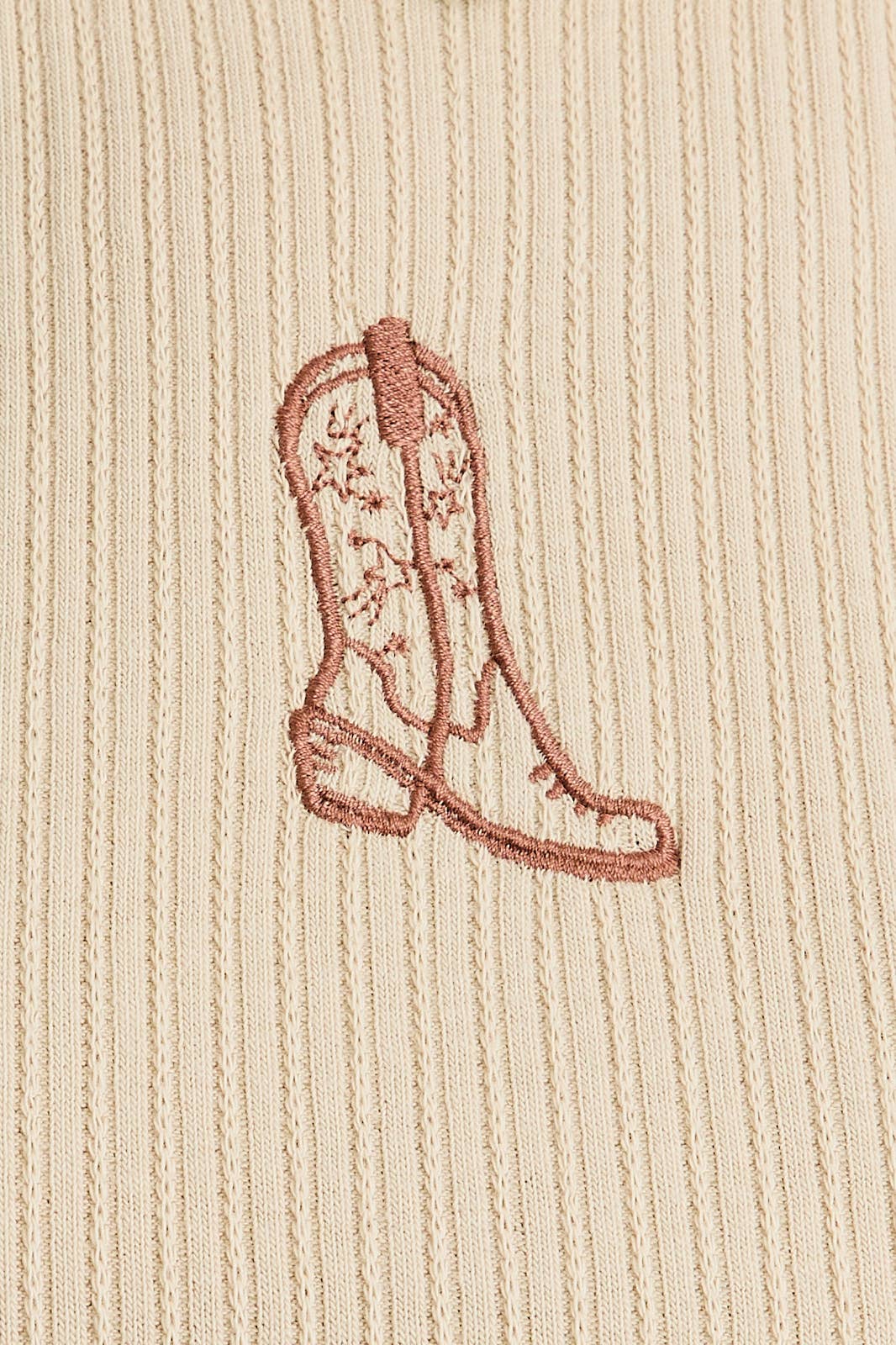 Cowboy Boot Embroidered Tank Top