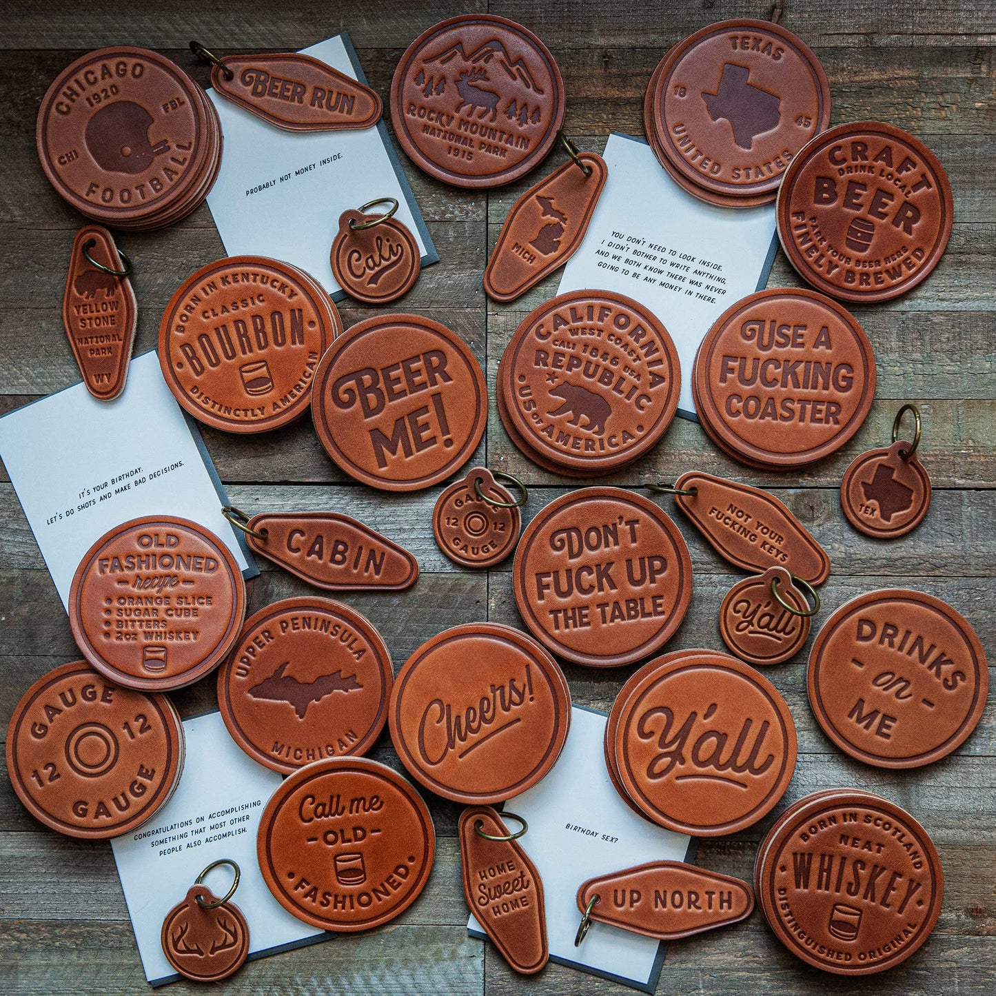 Cowboy Shit Leather Coaster
