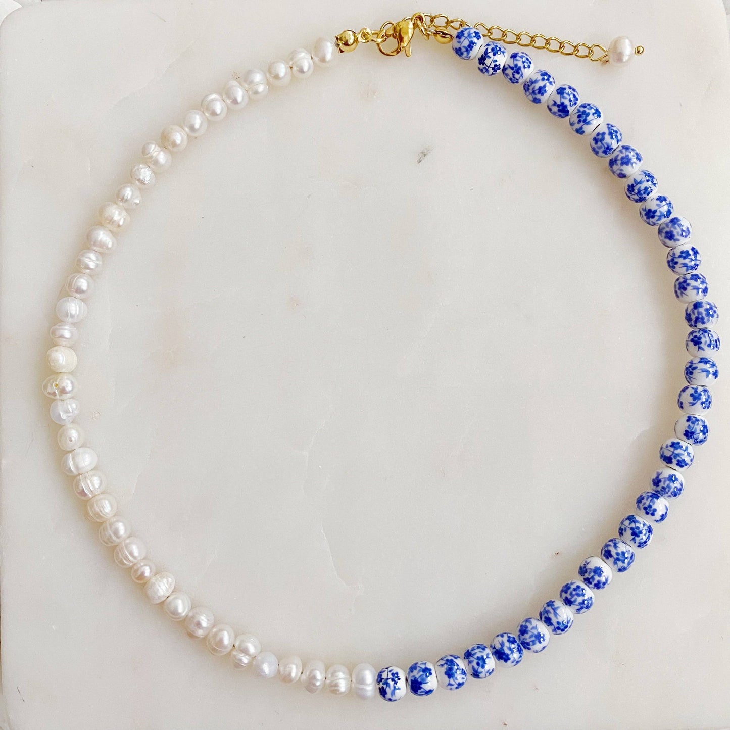 So Fresh Pearl And Porcelain Choker Necklace: Black