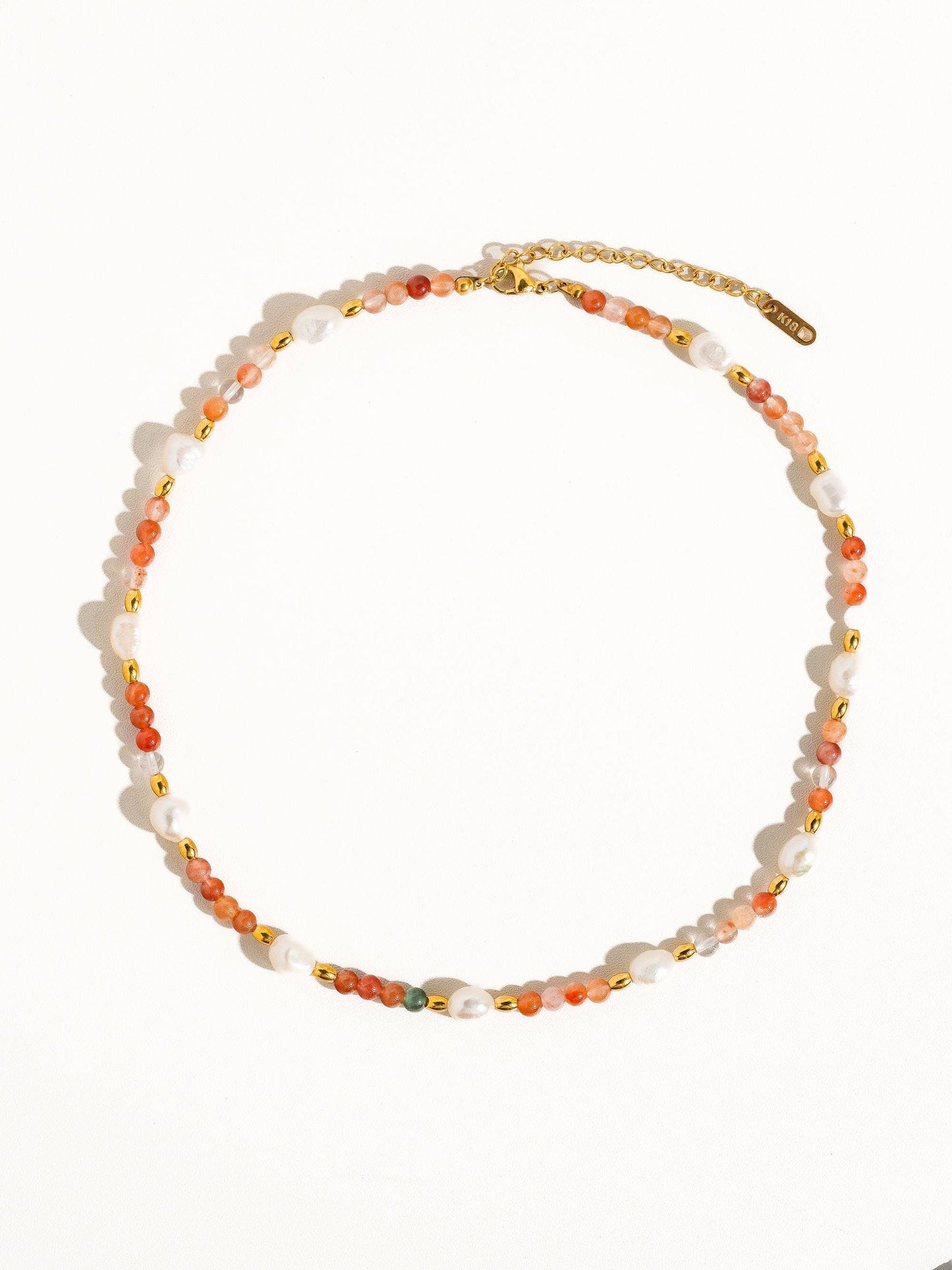 18K Bohemian Handmade Rose Pearl and Bead Necklace: Josephine-Rose