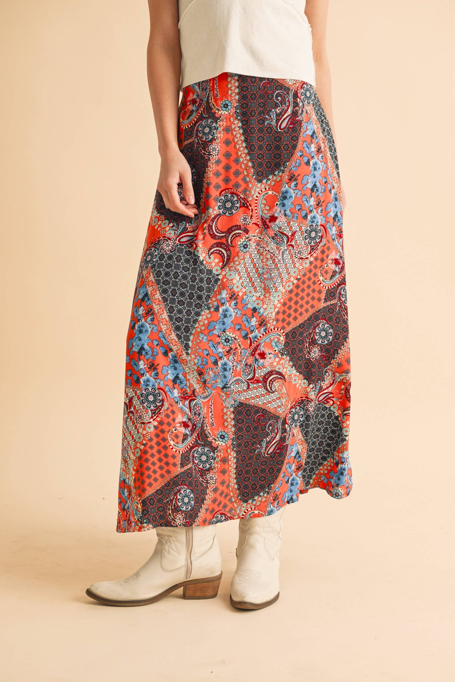 Jane Paisley Print Skirt