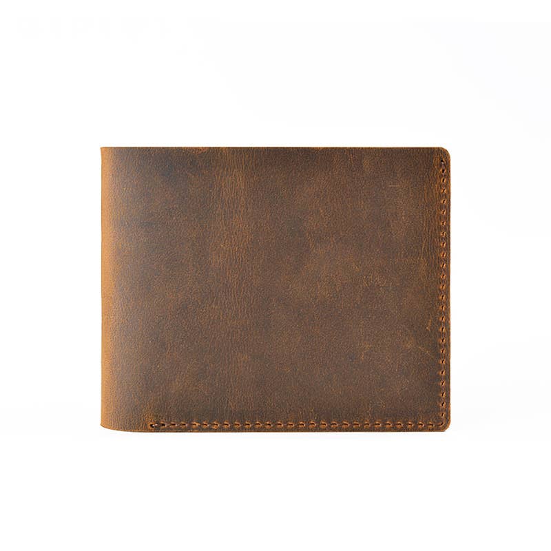 Leather Wallet, Bifold Wallet, Handmade Wallet for Men: Dark Brown