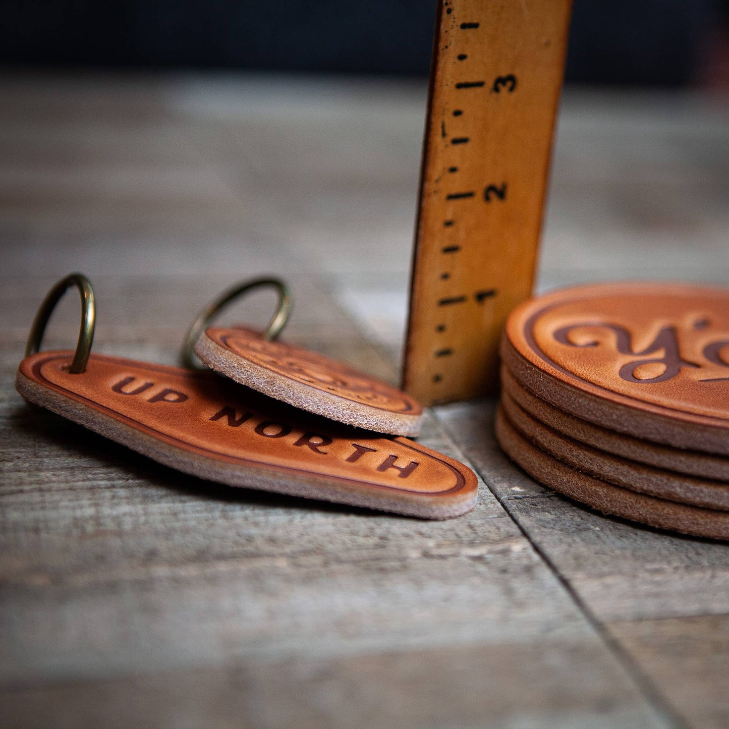 Texas State Silhouette Leather Coaster