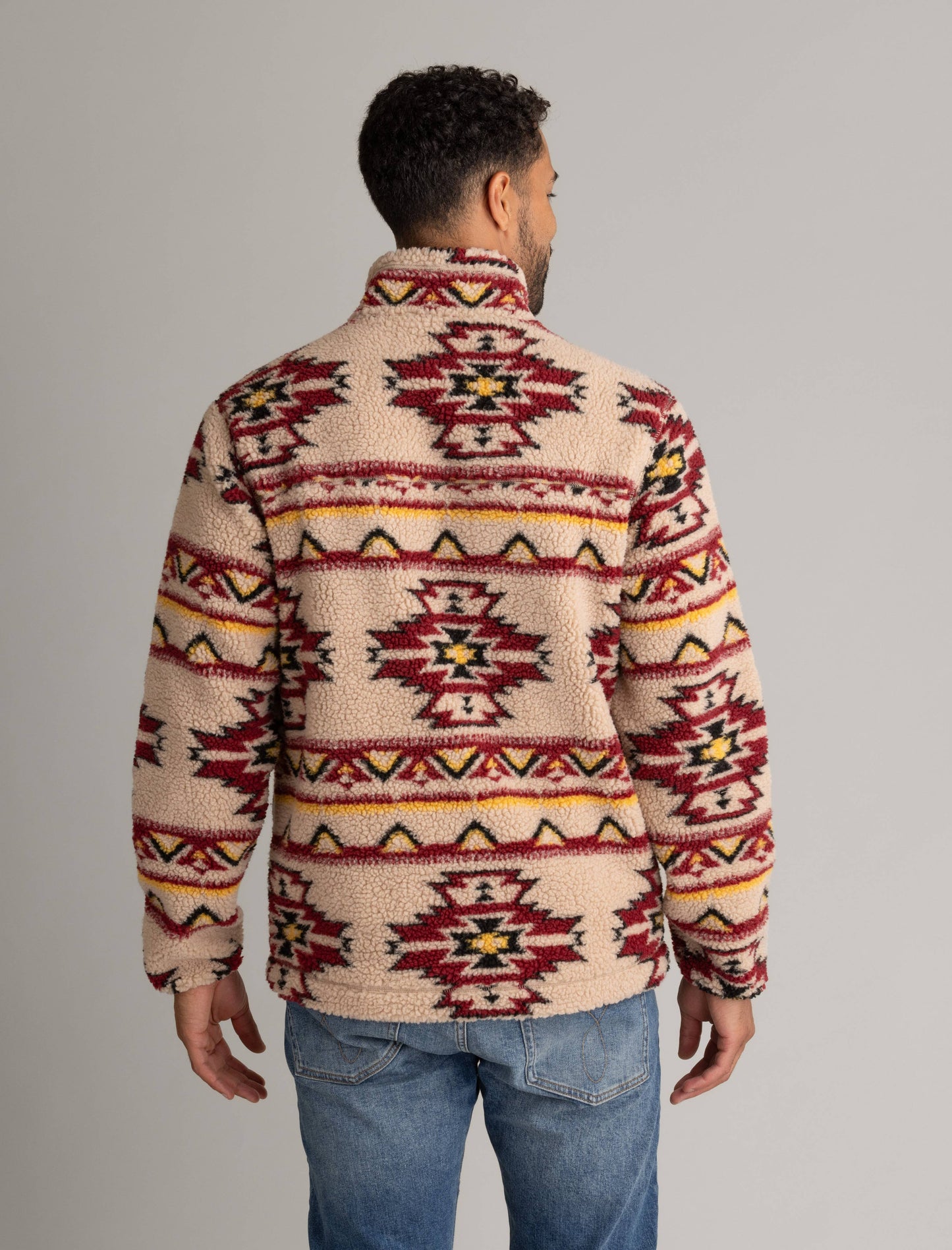 Men's Kismet Jersey Lined Printed Berber Jacket: Cuban Sand Kismet