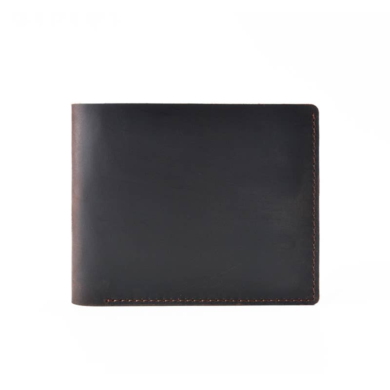 Leather Wallet, Bifold Wallet, Handmade Wallet for Men: Dark Brown