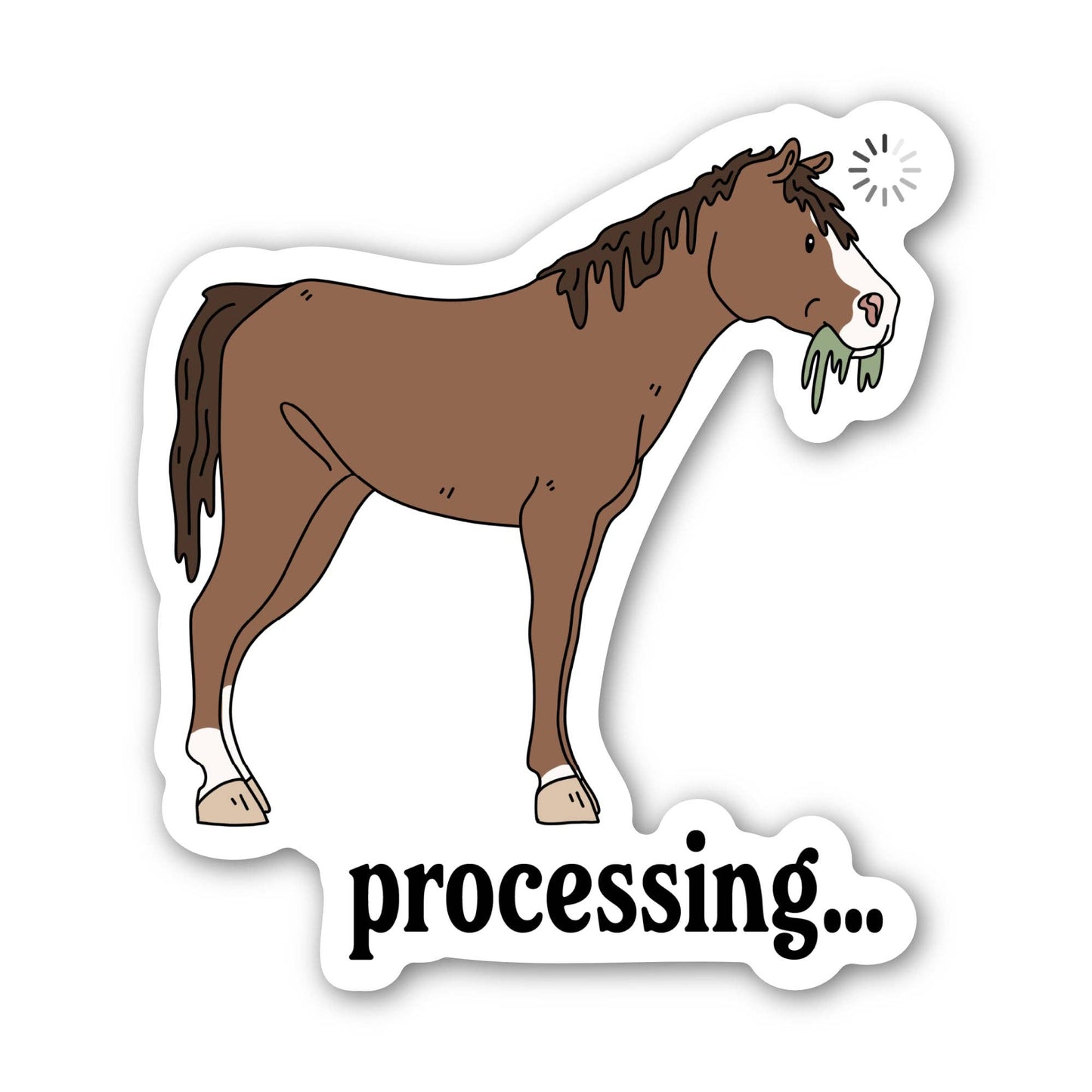 Processing... Horse Thinking Sticker