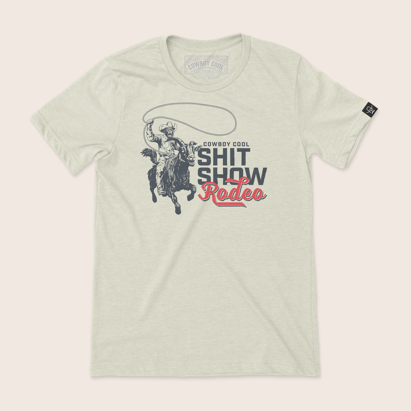 Rodeo Mayhem Western Graphic Tee: Heather Dust