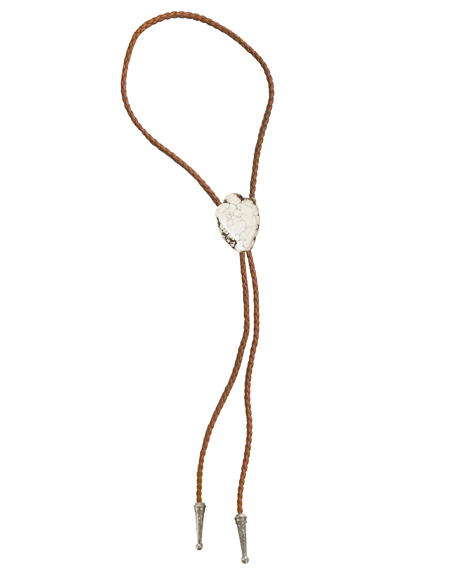 Gemstone Bolo Tie - Howlite: Brown / Gold