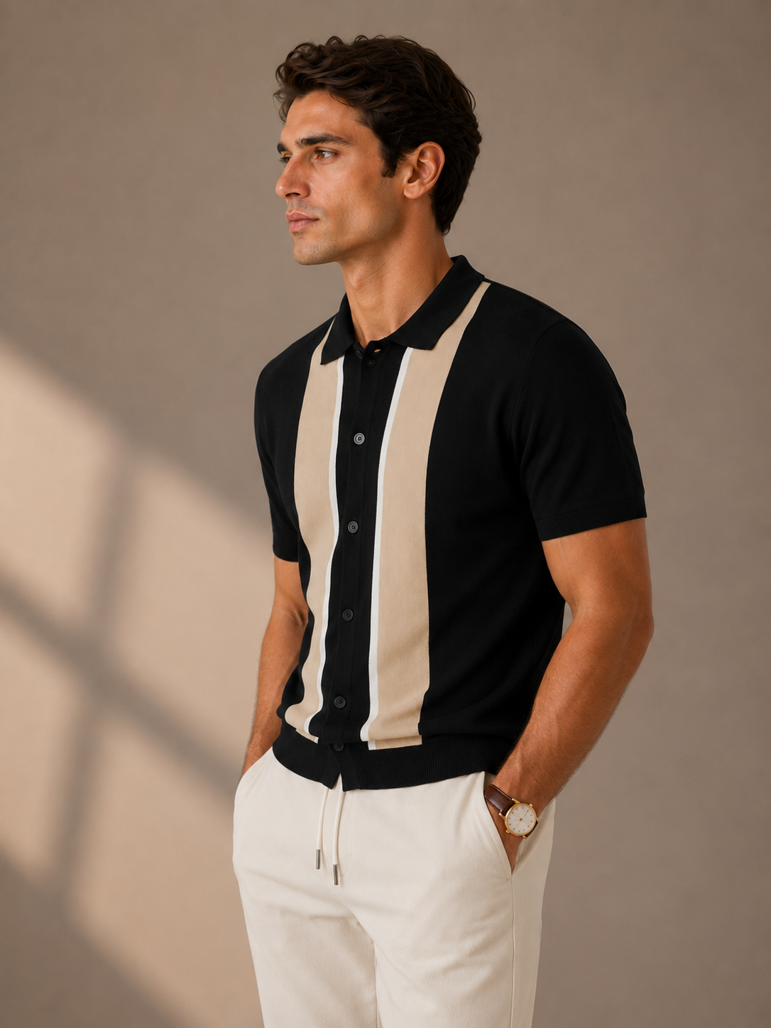 Men's Textured Polo Shirt: HB-0094 / S