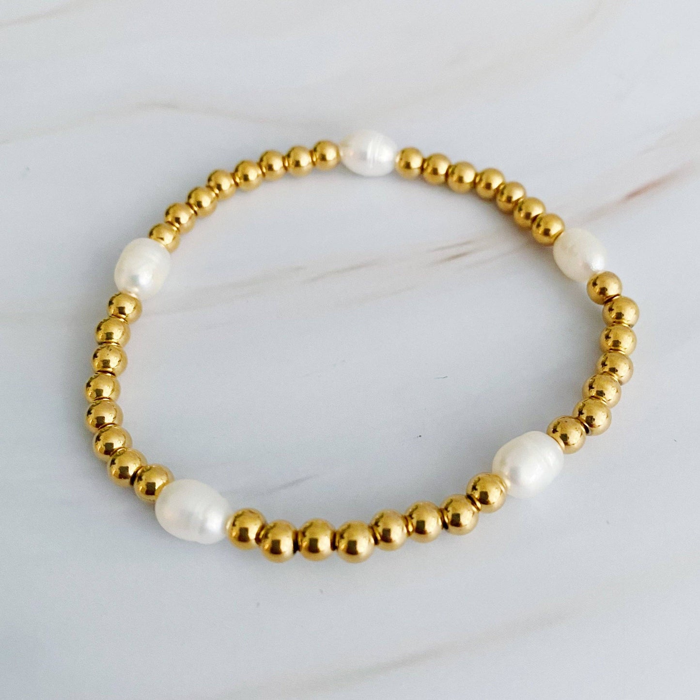 Ellison Freshwater Pearls Golden Bauble Bracelets