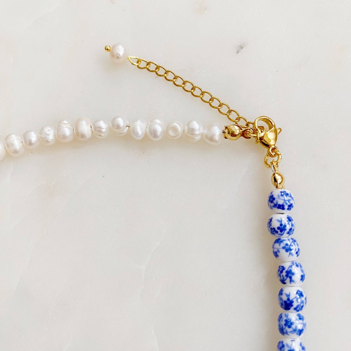 So Fresh Pearl And Porcelain Choker Necklace: Black