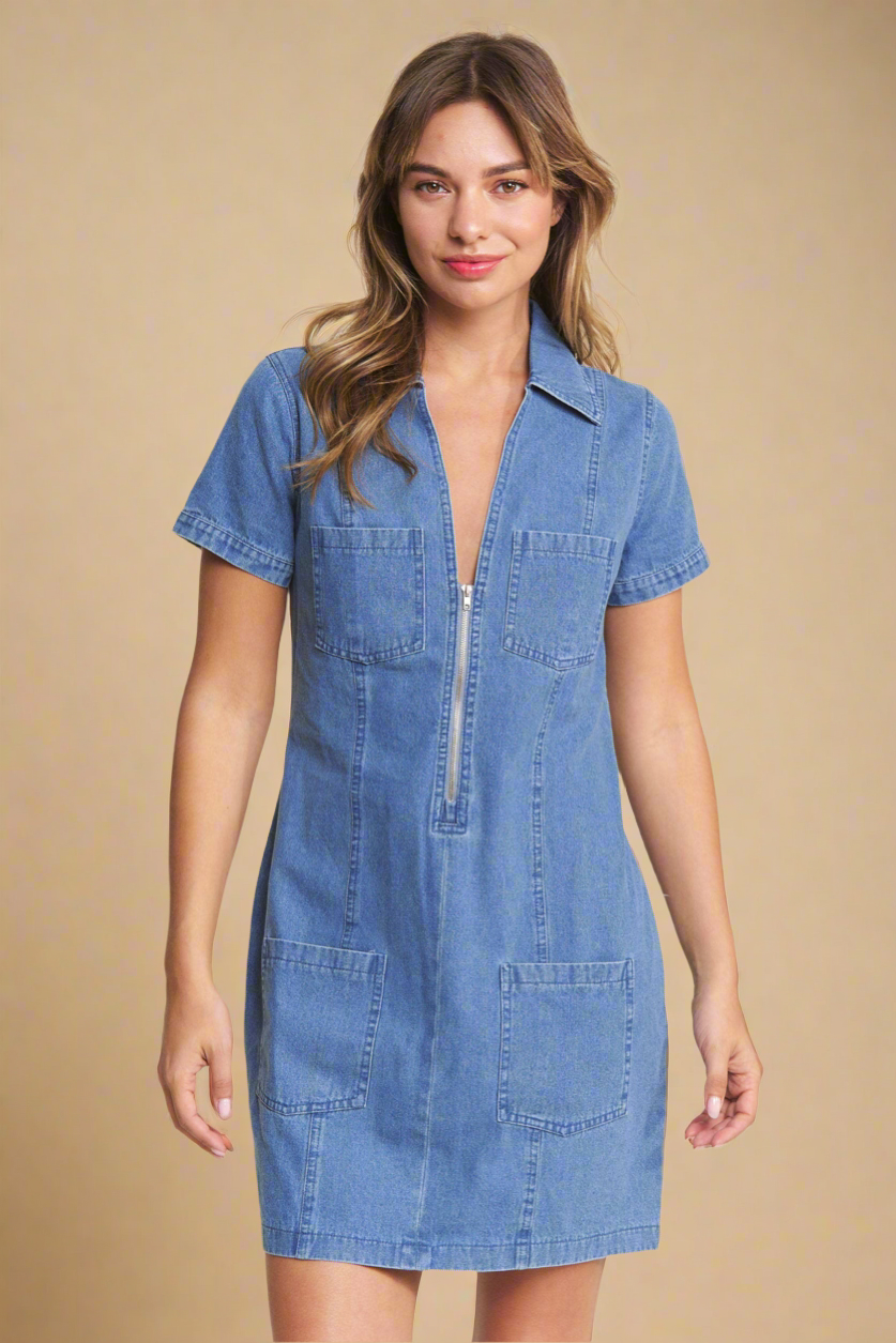 Bluebird Washed Denim Mini Dress