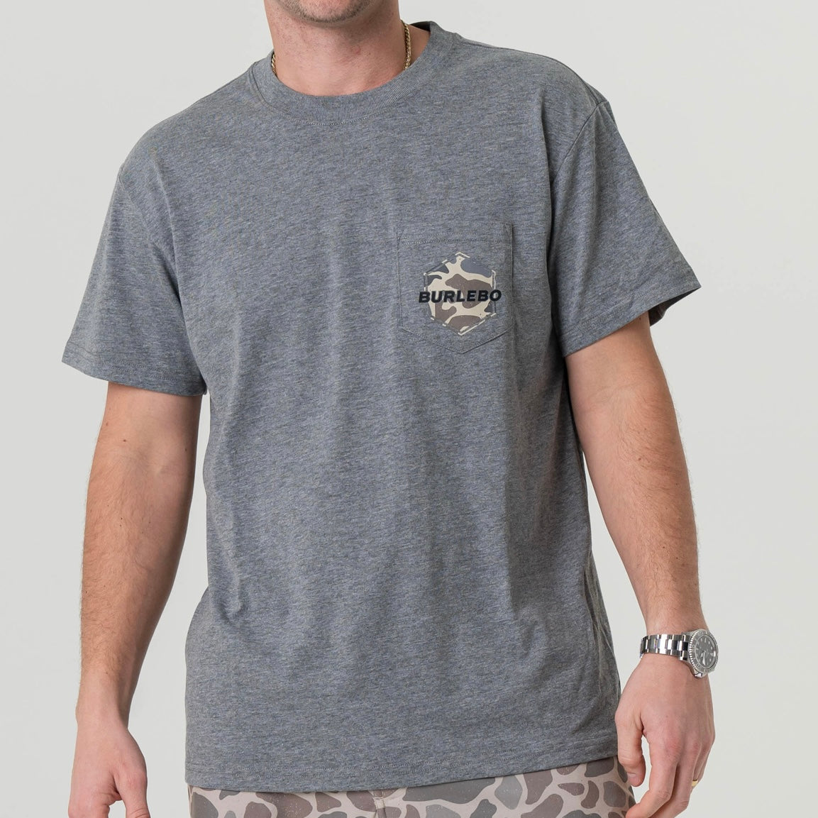 SS - Rad Dad Deer Camo - Dark Heather Grey