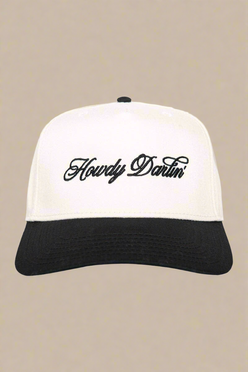 Howdy Darlin' Two-Toned Trucker Hats For Women: Black and Tan