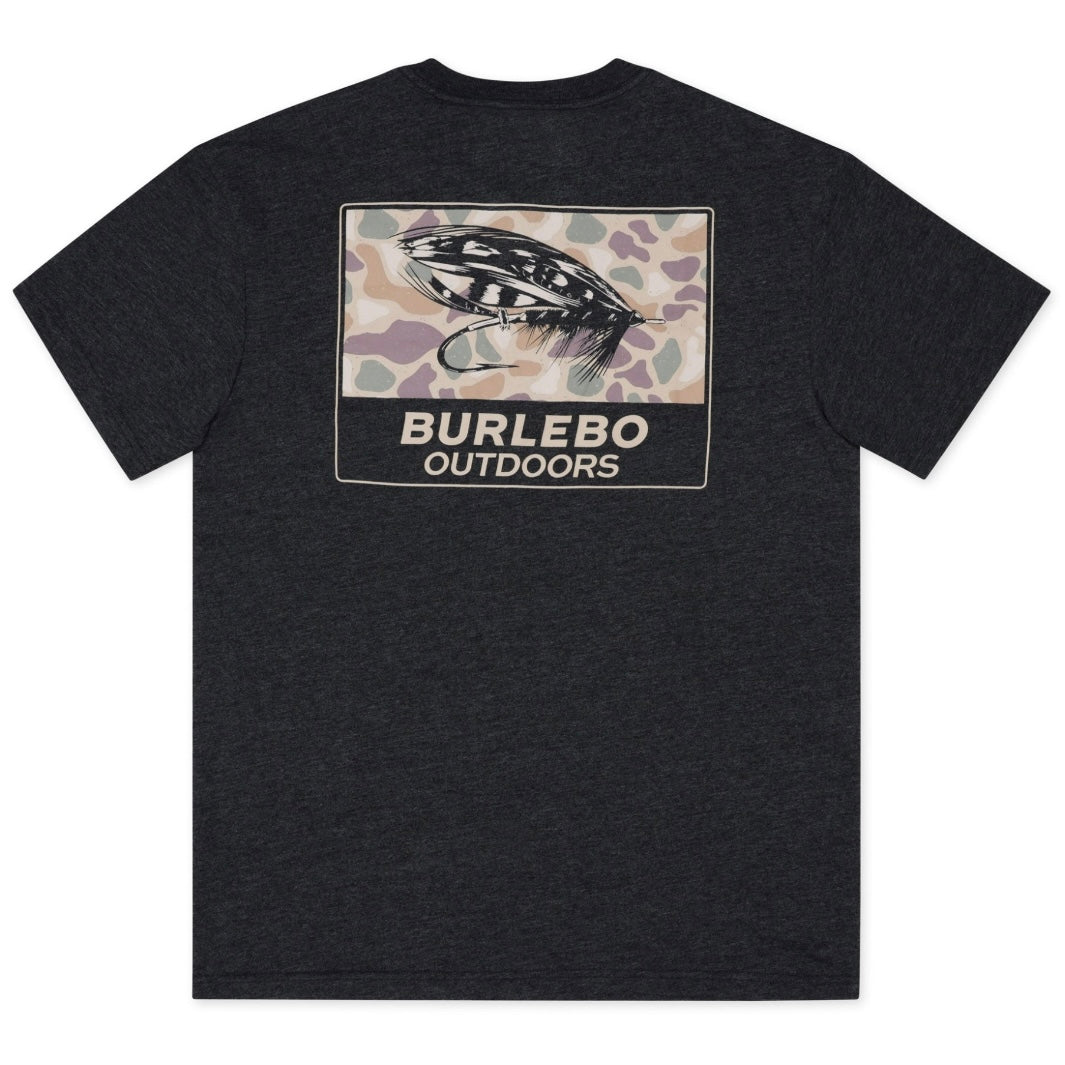 Burlebo Camo Big Fly T-Shirt - Heather Black