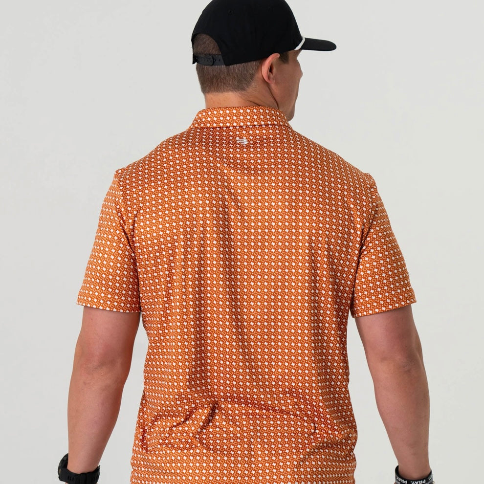 Performance Polo - Texas Orange & White
