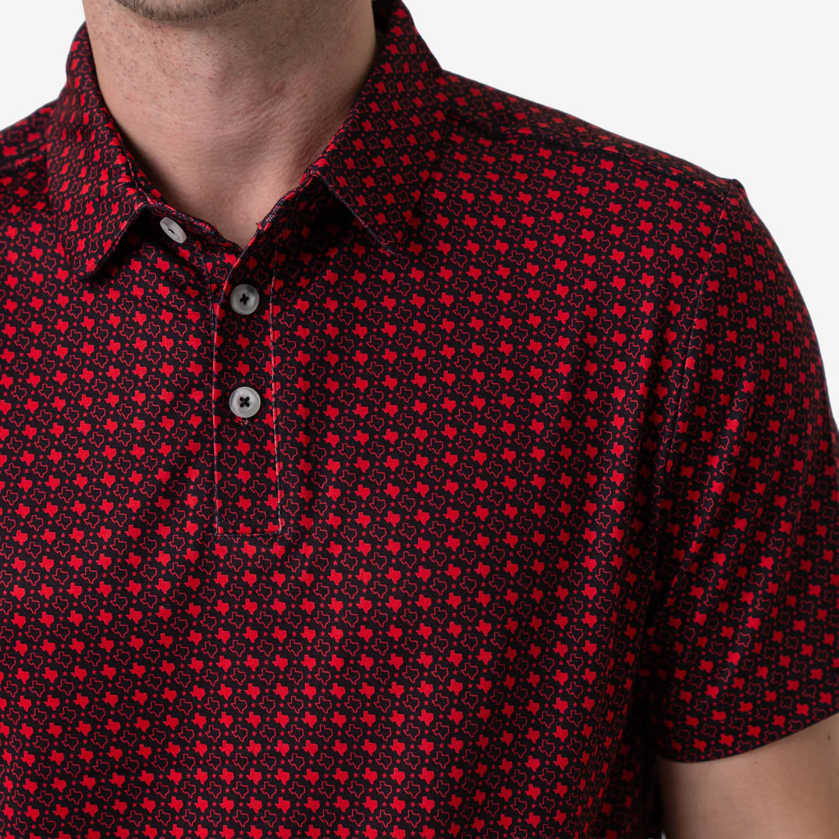 Performance Polo: Texas Black & Red