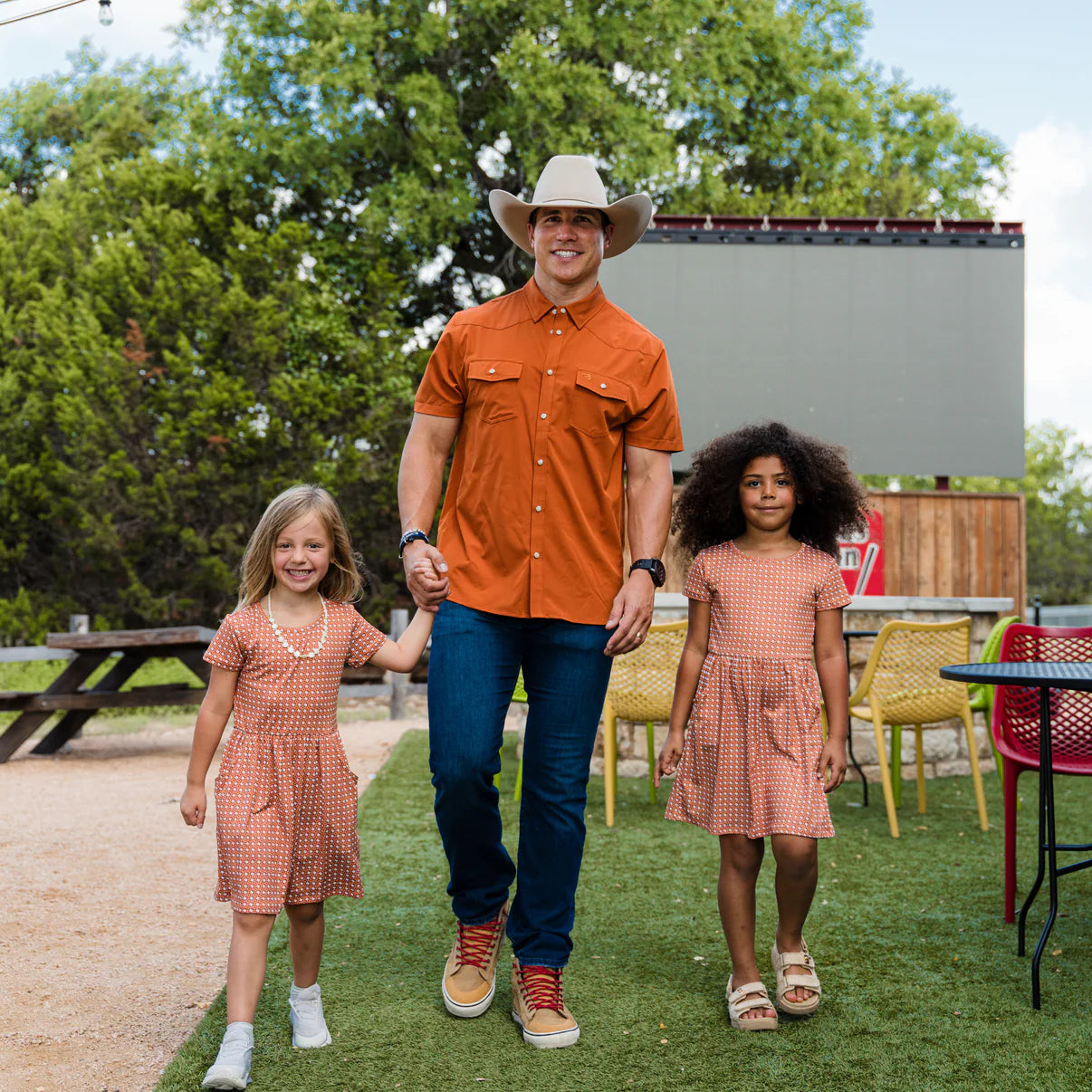 Performance Western Shirt: Orange