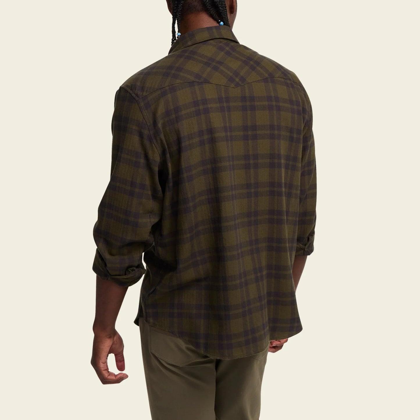 La Grange Lightweight Flannel: Cohen Plaid - Dark Olive