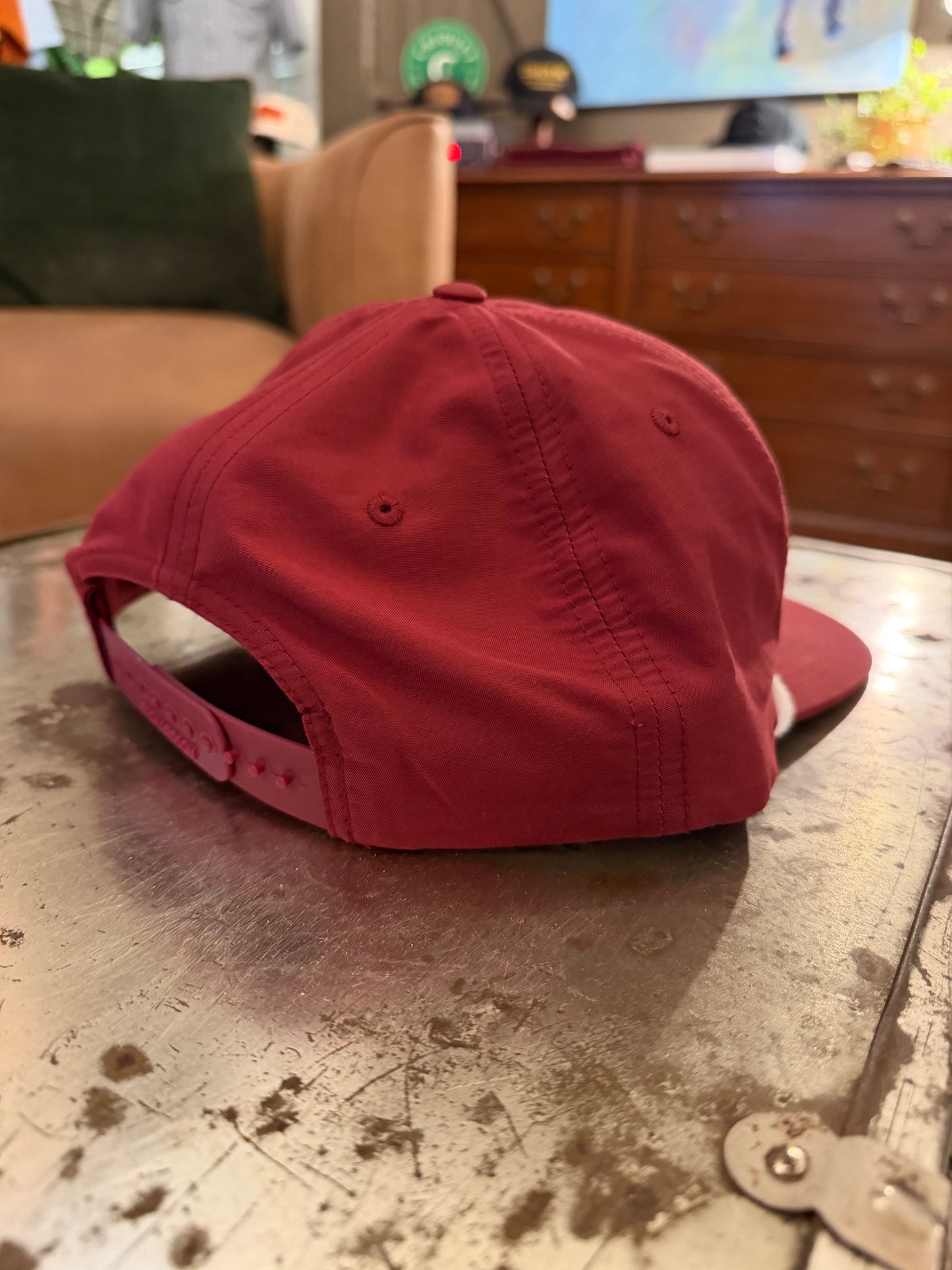 Ray’s Mercantile Leather Patch Cap: Burgundy