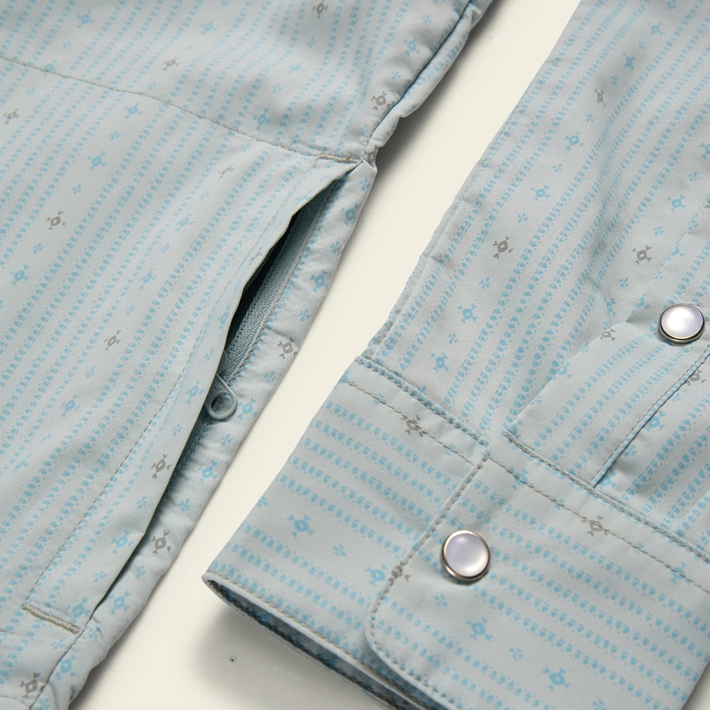 H Bar B Tech Longsleeve - Supernova Stripe: Ash Blue