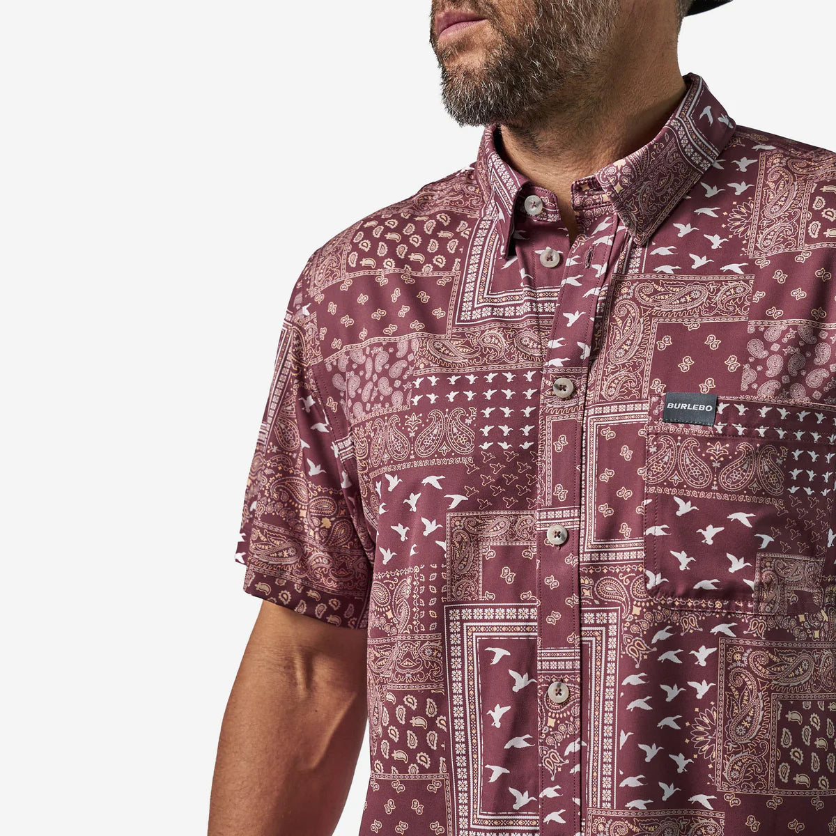 Performance Button Up - Paisley Duck - Maroon