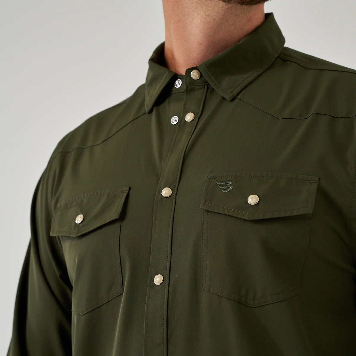 Long Sleeve - Performance Western Shirt - Mallard Green