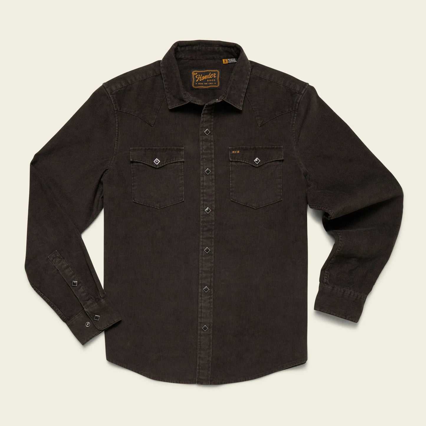 Banning Corduroy Snapshirt: Antique Black