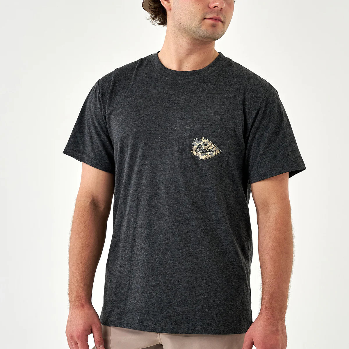 Short Sleeve Tee - Arrowhead Classic Deer Camo - Heather Black