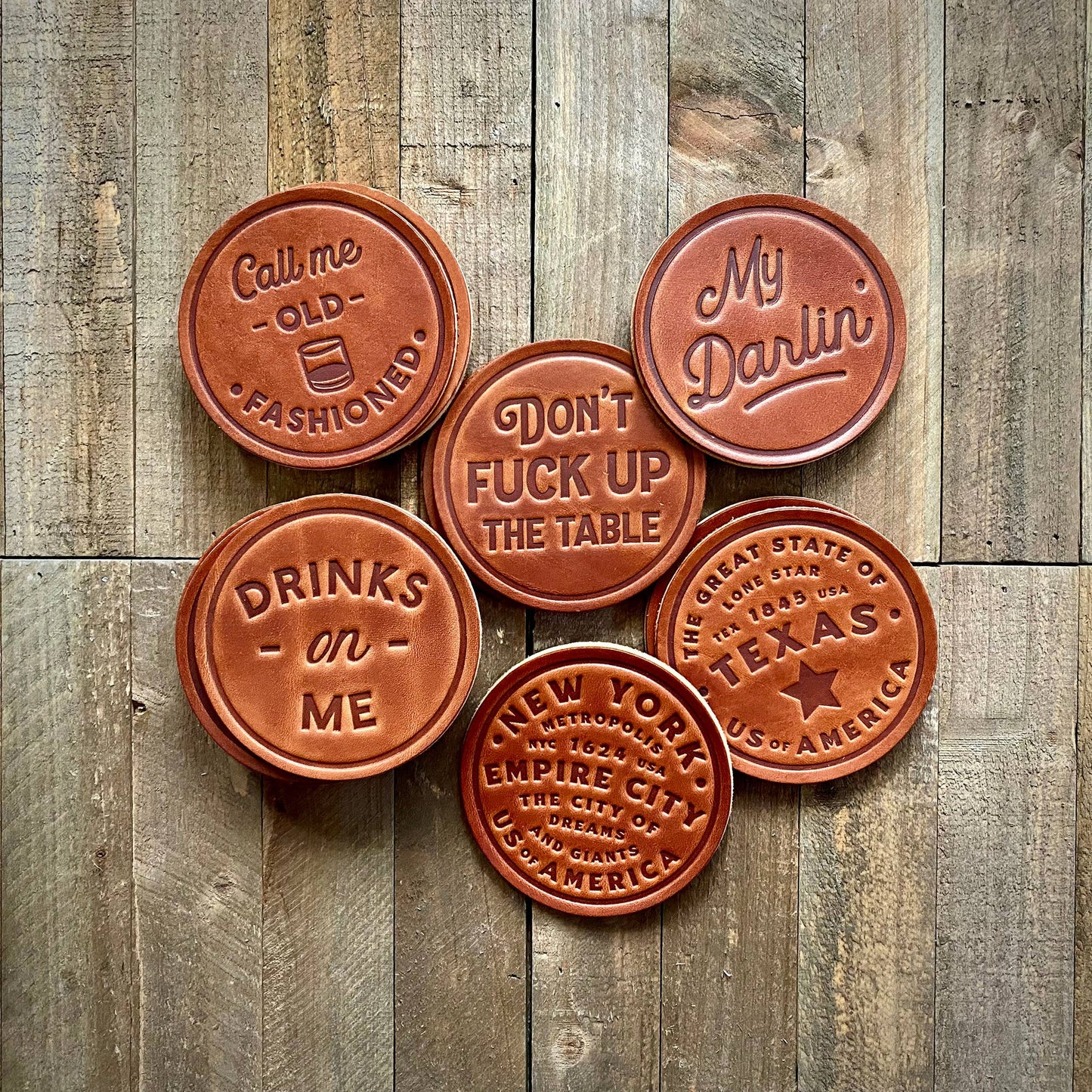 Cowboy Shit Leather Coaster