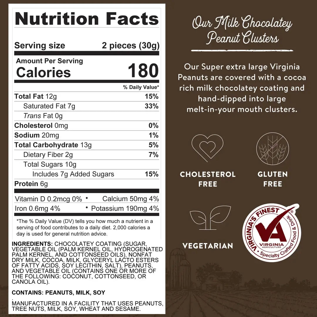 10 oz. Tins Milk Chocolatey Covered Peanut Clusters