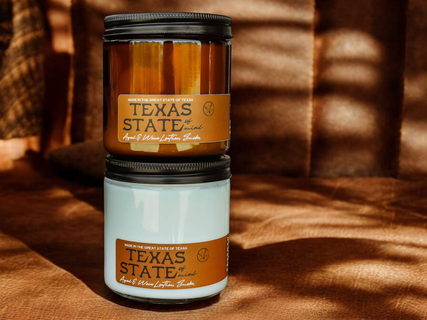 TEXAS STATE OF MIND - Leather & Smoke Candle