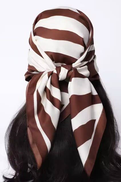 Large Vintage Zebra Print Bandana Scarf | 40SC702: ZEBRA