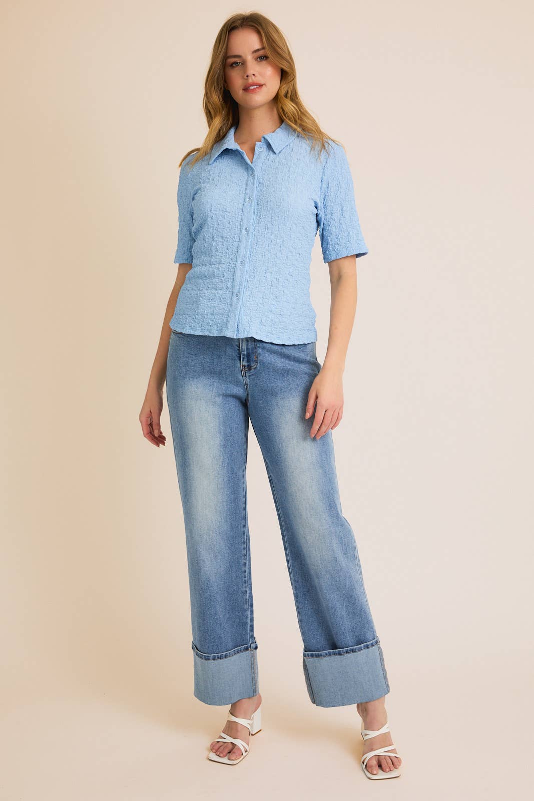 Waves Button Up Half Sleeve Shirt