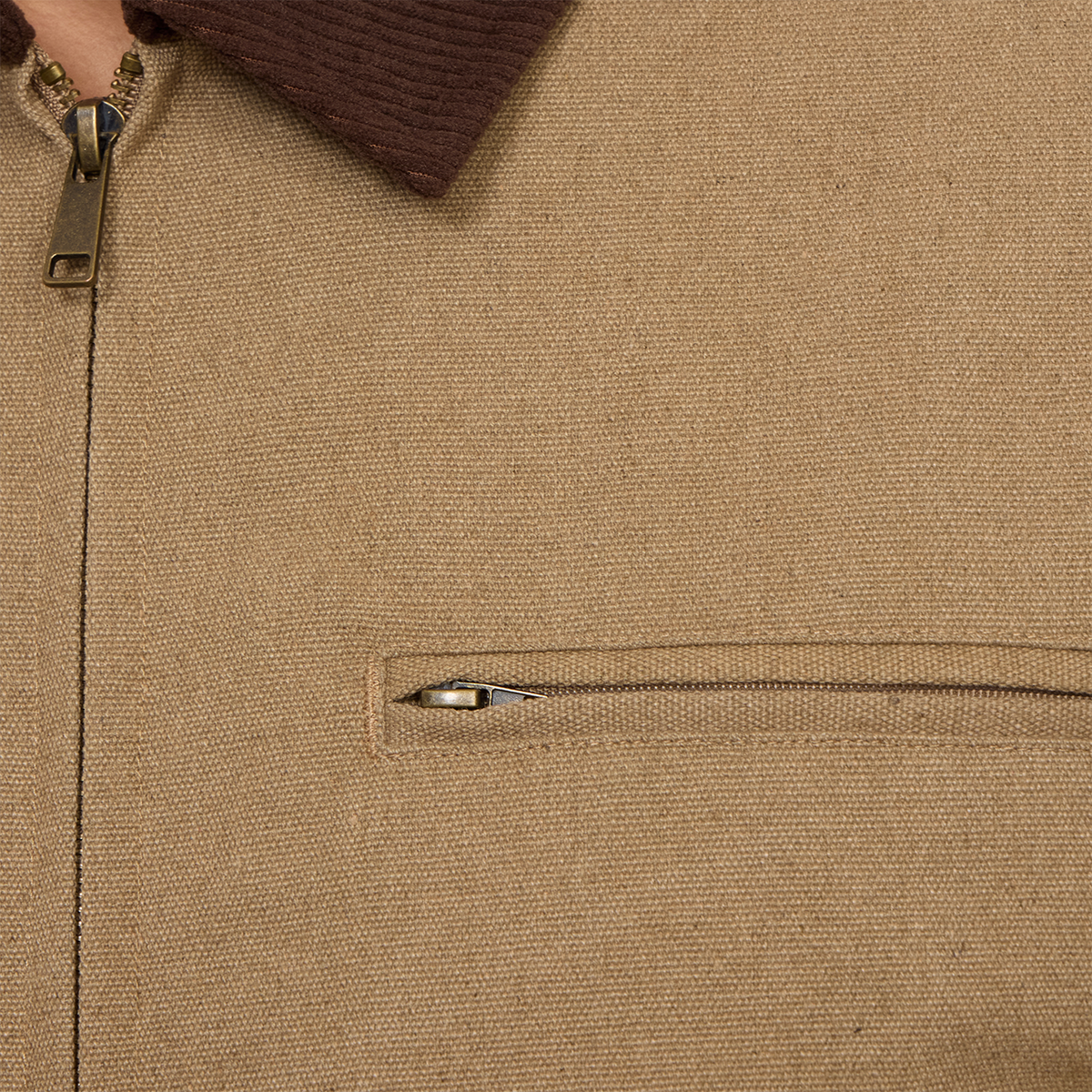 Nolan Corduroy Collared Jacket: Khaki