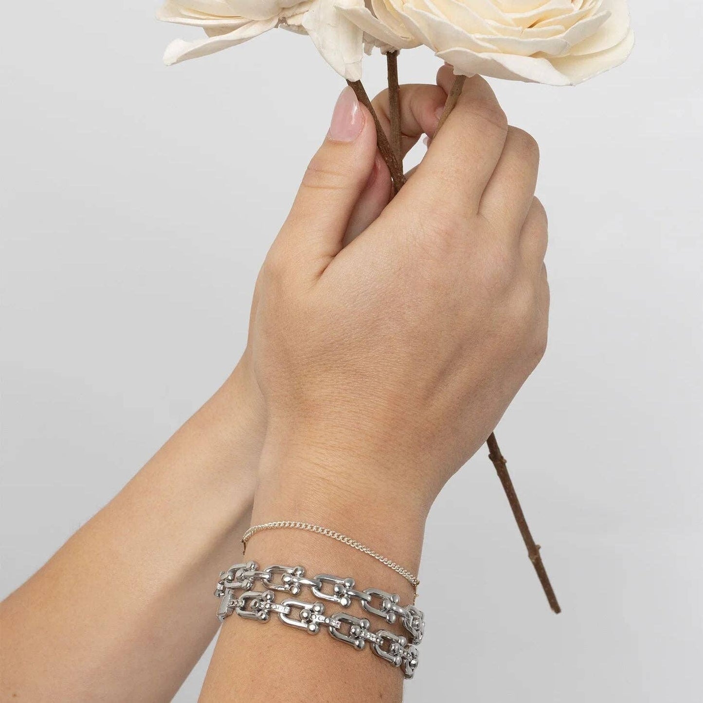 Lina Bangle Bracelet: Silver