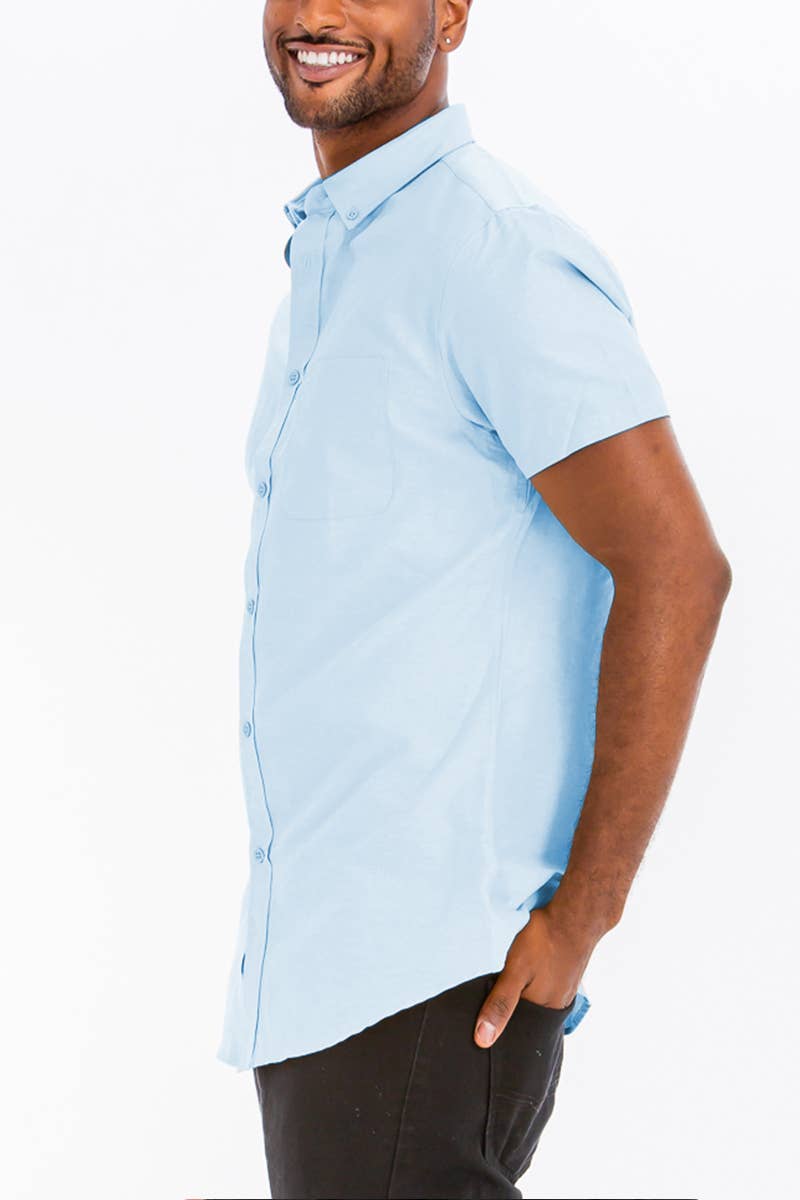 Finn Chambray Short Sleeve Button Down Shirt