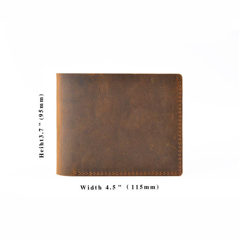 Leather Wallet, Bifold Wallet, Handmade Wallet for Men: Dark Brown
