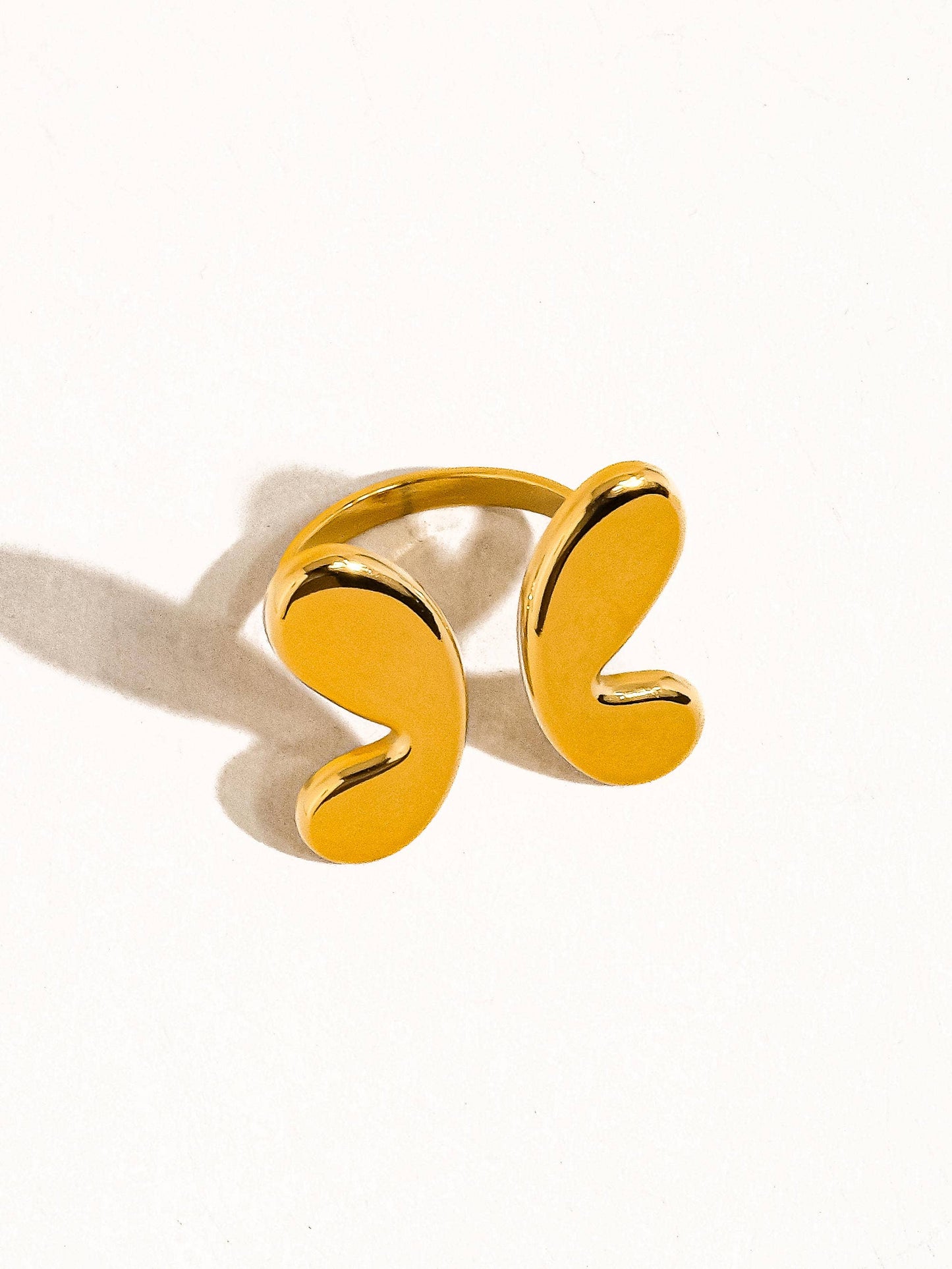 Indie 18K Gold Non-Tarnish Butterfly Ring: Yellow Gold