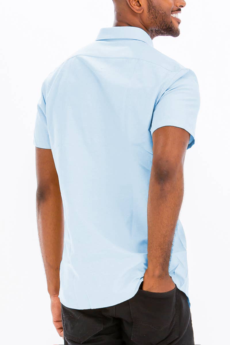 Finn Chambray Short Sleeve Button Down Shirt