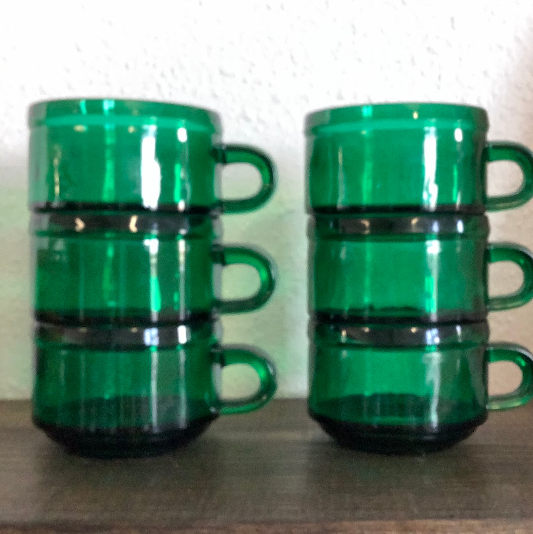 Green glass mug