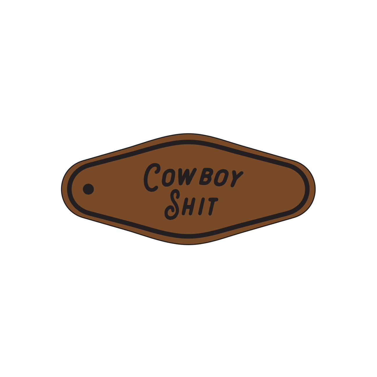 Cowboy Shit Leather Keychain Motel Style