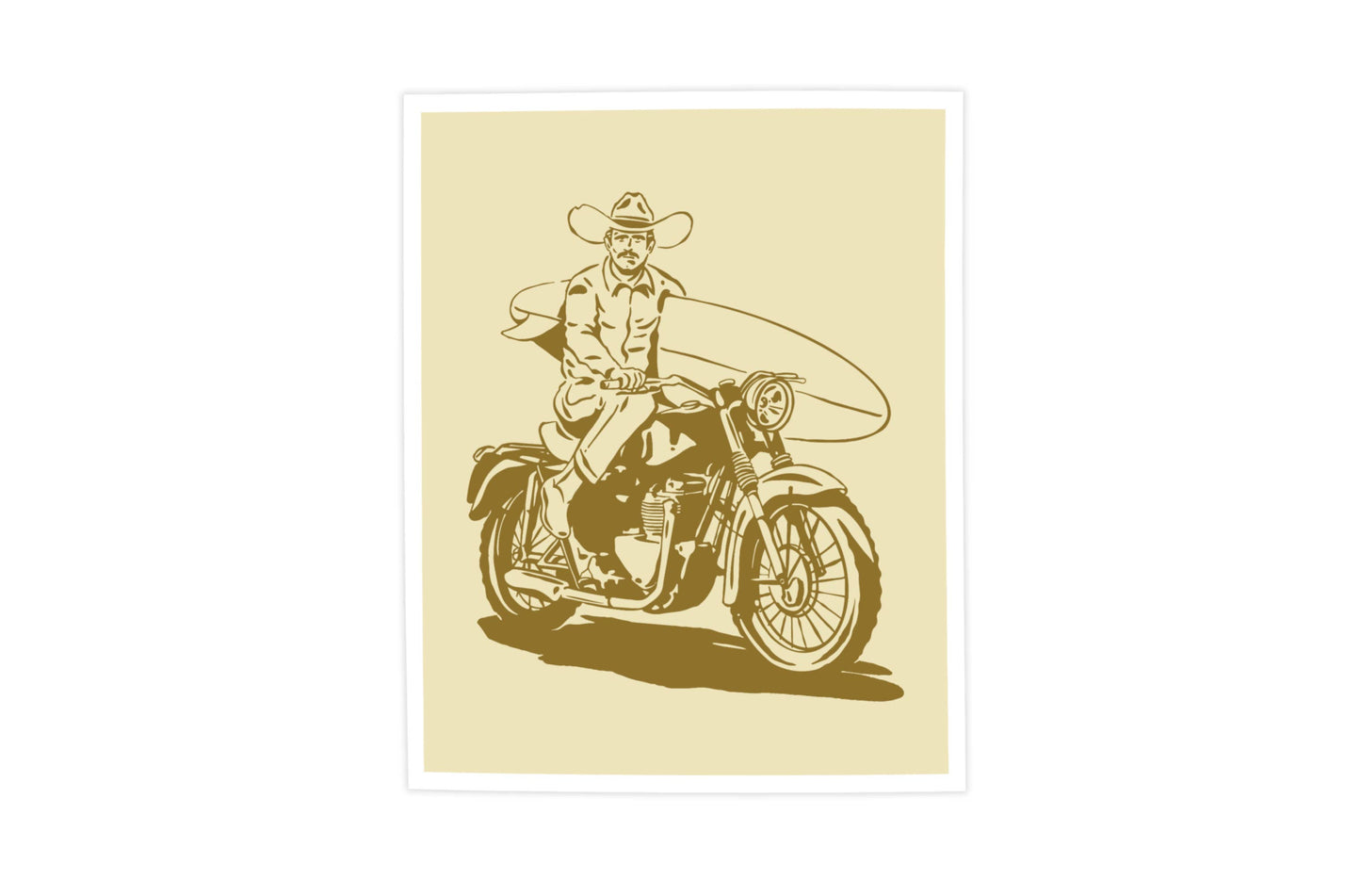 Steel Pony Surf Cowboy Print - Illustration Poster