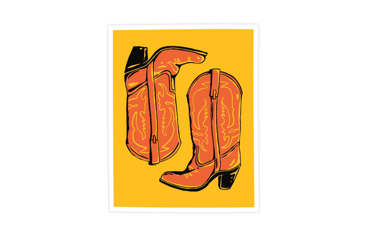 Cowgirl Boots Print - Western Illustration Poster