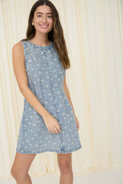 Meadow Fade Denim Mini Dress