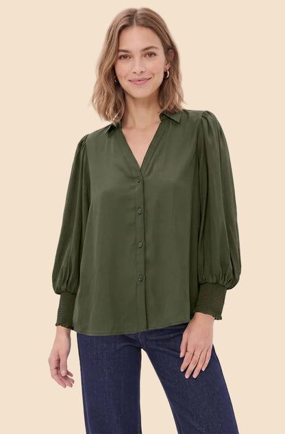 Sloane Blouse: Dark Olive