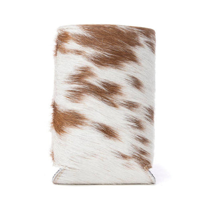 Birch Valley Hairon Leather Beer Can Holder in Toffee Cream: Toffee Cream